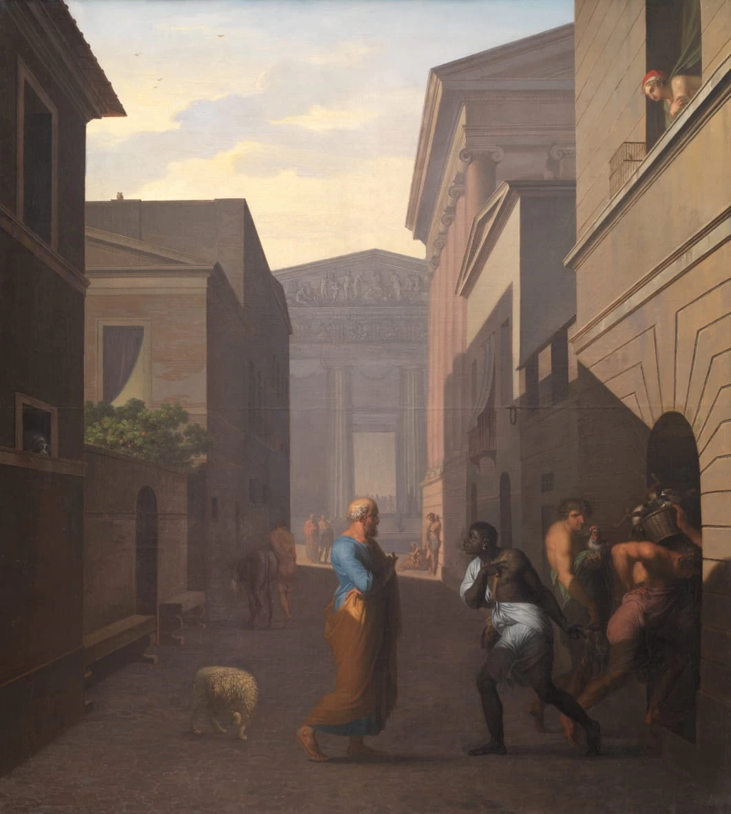 Simo e la sua ex schiava Sosia. Dall'Andria di Terenzio - Statens Museum for Kunst